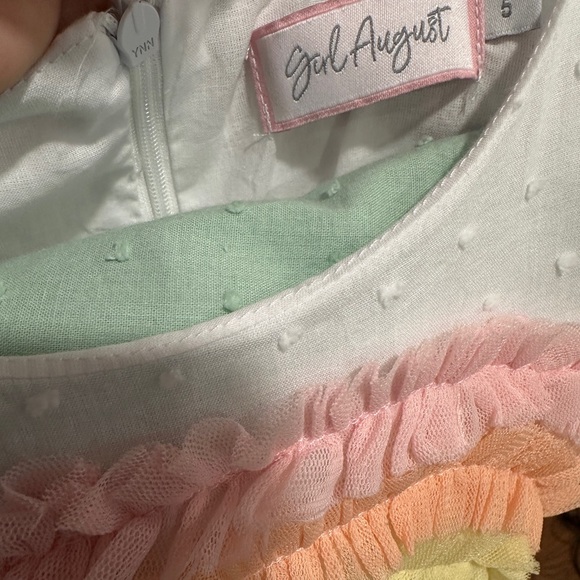 Girl August Cotton Dress Pastel Rainbow - Picture 5 of 10